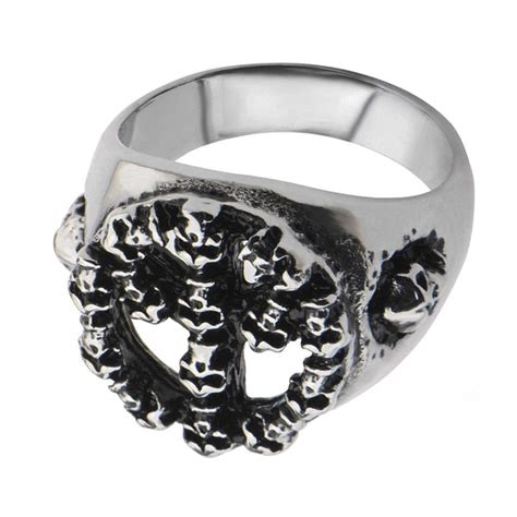 Gothic Skull Peace Ring - Stainless Steel Skull | Durable & Safe - INOX ...