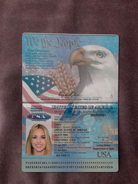 Editable Blank Us Passport Template
