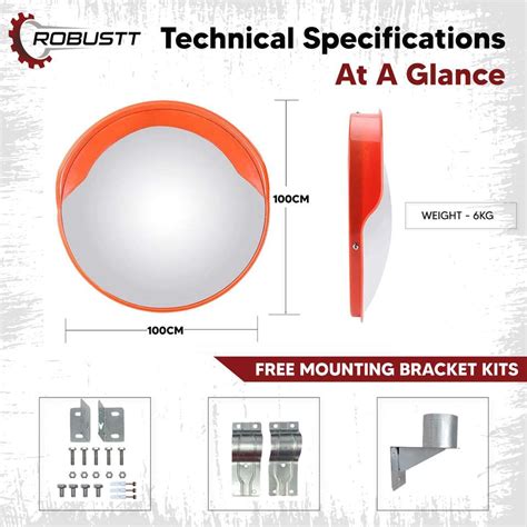 Robustt Unbreakable Convex Mirror For Road Safety with Installation Kit ...