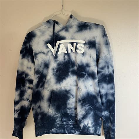 Vans Women's Blue and White Hoodie | Depop