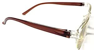 AKSHAJ™ Transparent Half Rim Reading (Near Vision) Glasses - (Brown, 2. ...