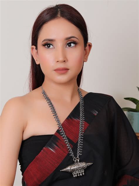 Oxidised Finish Long Chain Necklace with Warrior Pendant – A Local Tribe