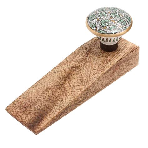 Green Butterfly Swarm Ceramic Wooden Door Stopper