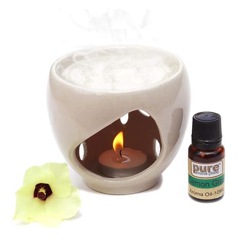 Pure Source India Ceramic Aroma Burner, Oil Warmer for Home & Office ...