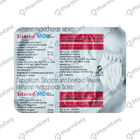 Sitared Md Xr 500mg Strip Of 7 Tablets: Uses, Side Effects, Price ...