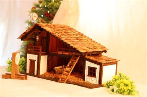 DRUVANAM Grand Wooden Two-Storey Nativity Crib House (66x32x36 CM ...