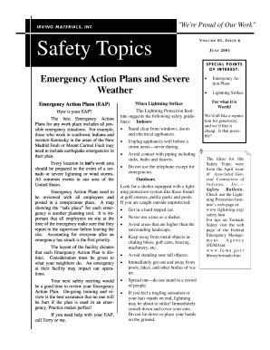 Fillable Online Emergency Action Plans and Severe Weather - Irving ...