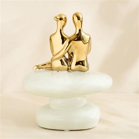 Buy Brighton Amias Ceramic Couple Sitting on Rock Figurine from Home ...