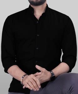 VeBNoR Men Solid Casual Black Shirt - Buy VeBNoR Men Solid Casual Black ...