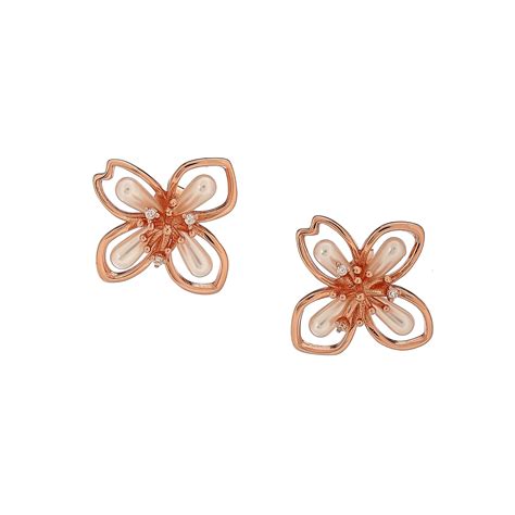 Rose Gold Flower Studs – Eloa Jewellery