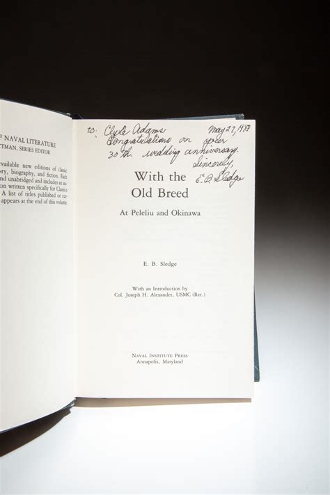 With The Old Breed - The First Edition Rare Books