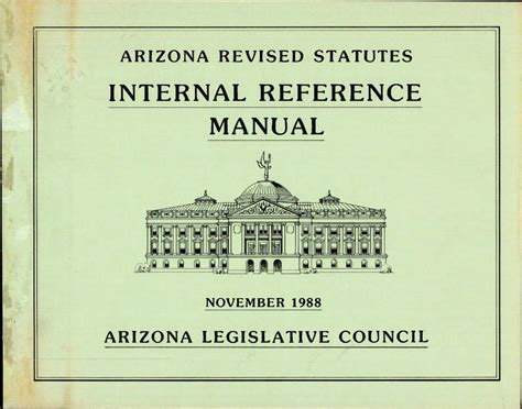 Arizona revised statutes, internal reference manual 1988 | Arizona ...