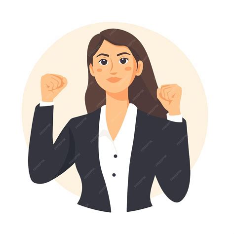 Professional female showing success gesture in business setting ...