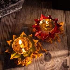 Rare Planet Rare Planet Lotus Flower Metal Diya | Lotus Diya | Lotus ...