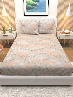 Athom Living Premium flonted pink with White and Grey Leaves designed