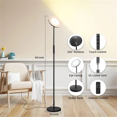 Modern Floor Lamp Ultra Bright Floor Lamp With Remote Control And Touch ...