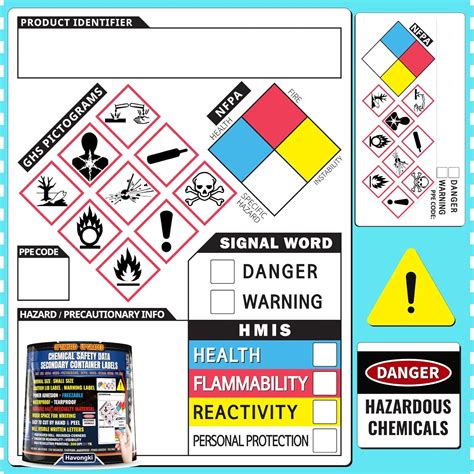 Buy Upgraded GHS Labels 3x4, Roll of 250, Hazardous Chemical Safety ...