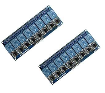 Techleads 2 pcs x 8 Channel Relay Control Panel Plc Relay 5V Module ...