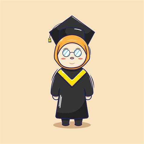 Cute cartoon chibi girl graduation vector 26535253 Vector Art at Vecteezy