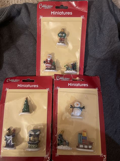 Christmas Village Miniatures 9pc Cobblestone Corners Winter Village ...