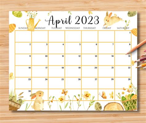 April Calendar Ideas - Printable And Enjoyable Learning
