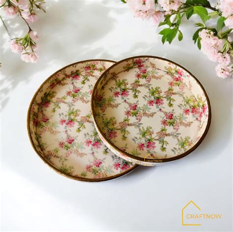 Premium Wooden Round Tray – CRAFTNOW