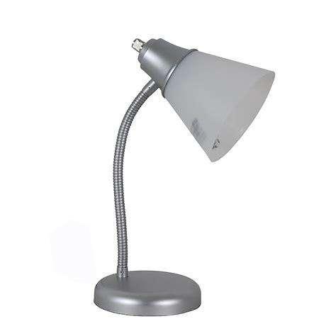 Decor Therapy 15-in Adjustable Silver Desk Lamp with Plastic Shade in ...