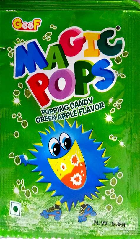 MAGIC POP POPPING CANDY IMPORTED CANDY GREEN APPLE GRAPE FLAVOR Pack of ...