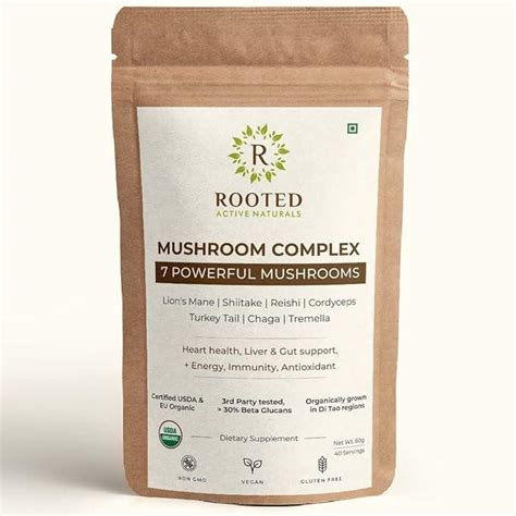 Rooted Actives 7 Mushrooms Complex Powder | Energy & Immunity – CBD ...