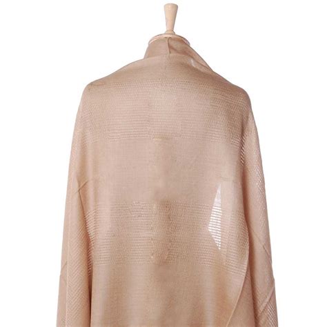 Natural Beige Self Woven Design Cashmere Stole