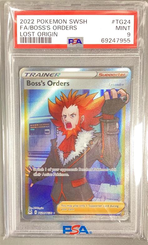 2022 Pokemon Sword & Shield Lost Origin Tg24 Full Art/boss's Orders PSA ...