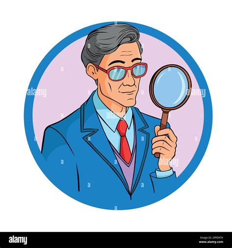 Handsome young man holding magnifying glass in hand. Search, find ...
