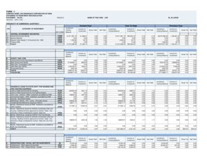 Fillable Online FORM - 1 Previous Year Current Year Year To Date - Life ...