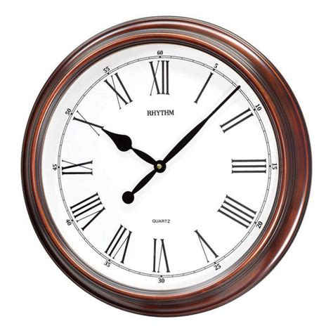CMG736NR35 Roman Numeral Wood finish Clock – Rhythm Clocks