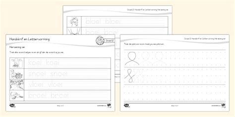 Graad 2 Klanke Handskrif en Lettervorming oei (teacher made)