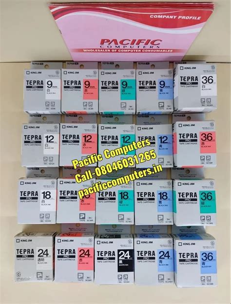 Tepra Label Tape - Tepra Label Tape SS9KW Pro Cartridge 9mm Black on ...