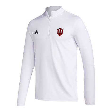 Indiana Hoosiers Adidas Coaches 1/4 Zip White Jacket - Official Indiana ...