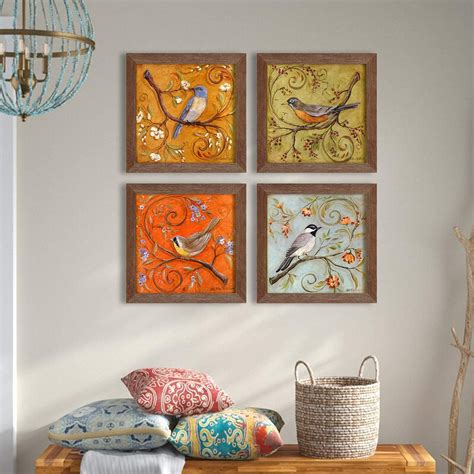 PAINTINGMANTRA Floral & Birds Theme Framed Painting/Posters for Room ...