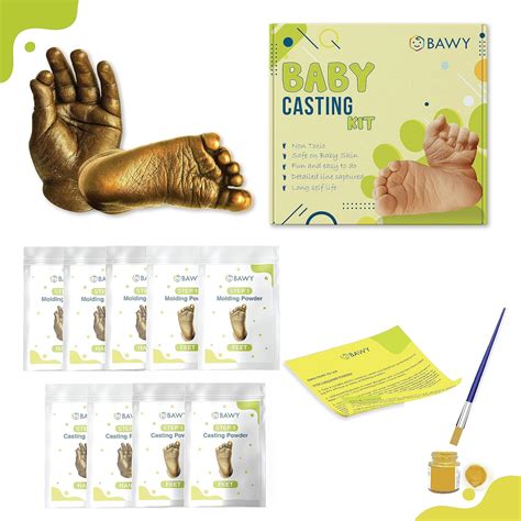 BAWY babyCasting kit 2 foot 2 hand for newborn. baby foot print kit ...
