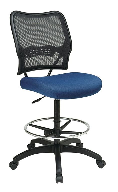 Deluxe Air Grid Drafting Chair - Custom Fabric Seat