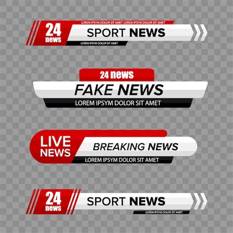 Barre de nouvelles TV. Tiers inférieur TV News Bars Set Vector ...