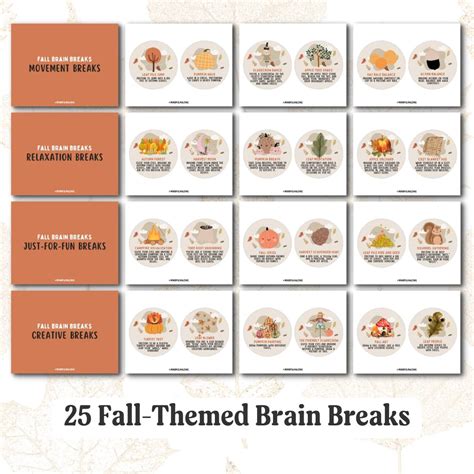 Fall Brain Breaks Brain Break Activities Brain Break Cards - Etsy