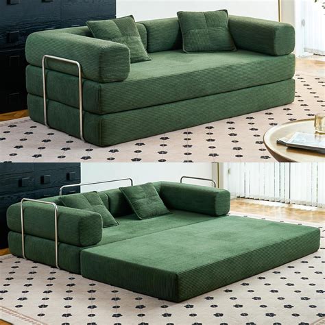 VFD Compression Sofa - 3 Seats Convertible Floor Sofa Bed - with Pillow ...