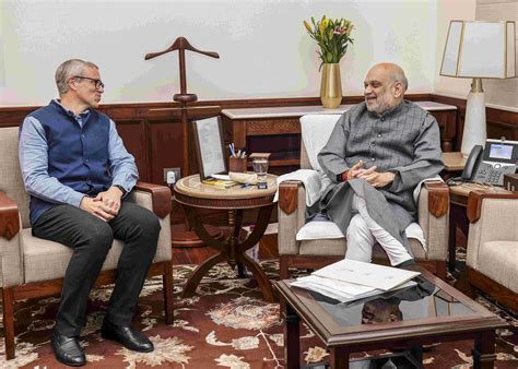 JK CM Omar meets Amit Shah; discusses statehood, law and order issues