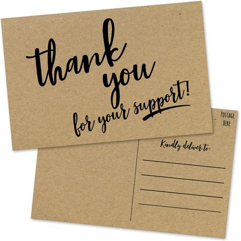 50 Donation Volunteer Thank You Postcards - Thank You For Your Support ...