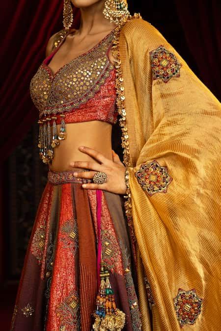 Buy Multi Color Chanderi, Brocade, Tissue Sequins, Beads, And Vintage ...