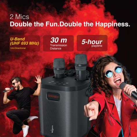 Buy Fingers 2Mic-GrooveBox Portable Speaker with 2 Wireless Mics- Rich ...