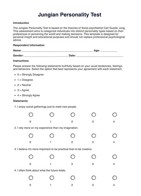 Free printable personality temperament test, Download Free printable ...