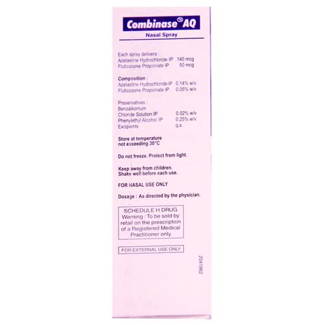 Combinase AQ Nasal Spray 70 mdi Price, Uses, Side Effects, Composition ...