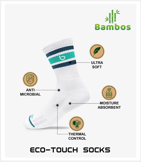 BAMBOS Eco Touch Men's Sports Socks, Pack of 3 – Soxco